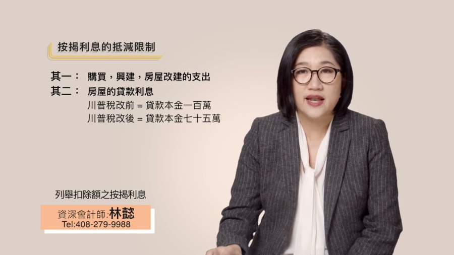 列舉扣除額之按揭利息｜自用住宅按揭利息抵減｜移動式房屋及船屋按揭利息抵減｜schedule A｜表格1098｜林懿稅務講堂｜灣區會計師｜加州會計師｜林懿