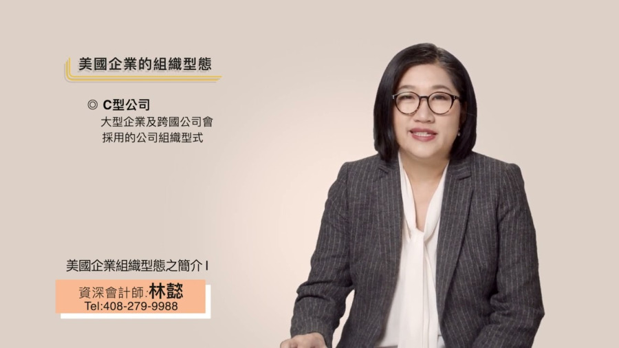 美國企業組織型態之簡介 I｜C型 S型 LLC｜合夥 獨資 非營利組織｜林懿稅務講堂｜灣區會計師｜加州會計師｜林懿