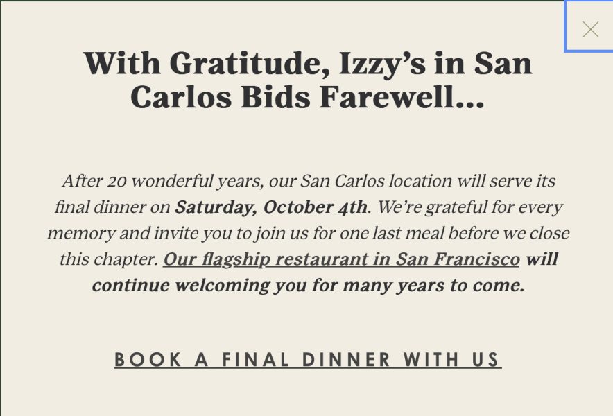 灣區餐飲業掀關店潮　知名牛排館Izzy’s San Carlos將歇業